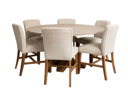 Granite dining table with dining chair