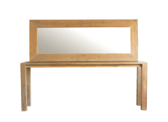 Plain console with teak mirror